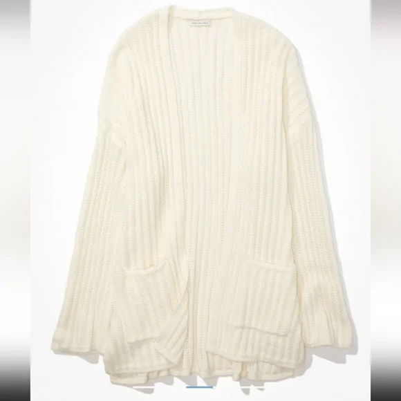 ⚡️SALE⚡️🆕️NWT AE Bell Sleeve Cardigan in 'Cream', Size Medium - Picture 4 of 8